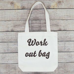 Work Out Printed Large Canvas Tote Bag